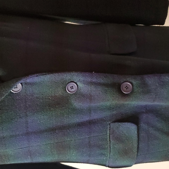 Leslie Stuart vintage  holiday black watch  plaid wool button-down blazer. - Picture 2 of 10